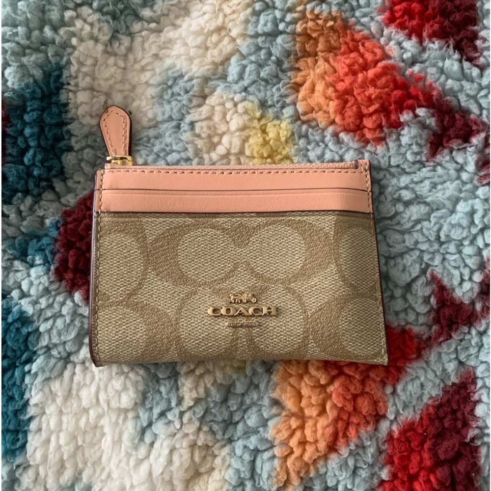 Coach peach and ten wallet